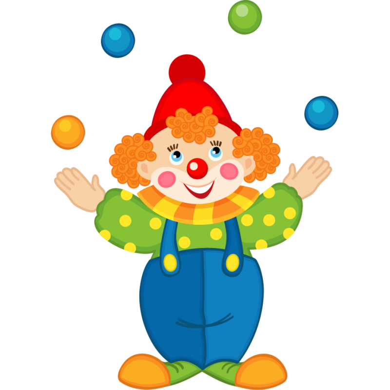 Stickers Clown Jongleur Balle Colore Enfant Color Stickers