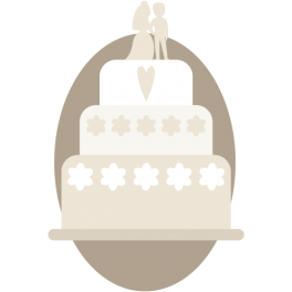 Stickers gâteau de mariage fêtes amour